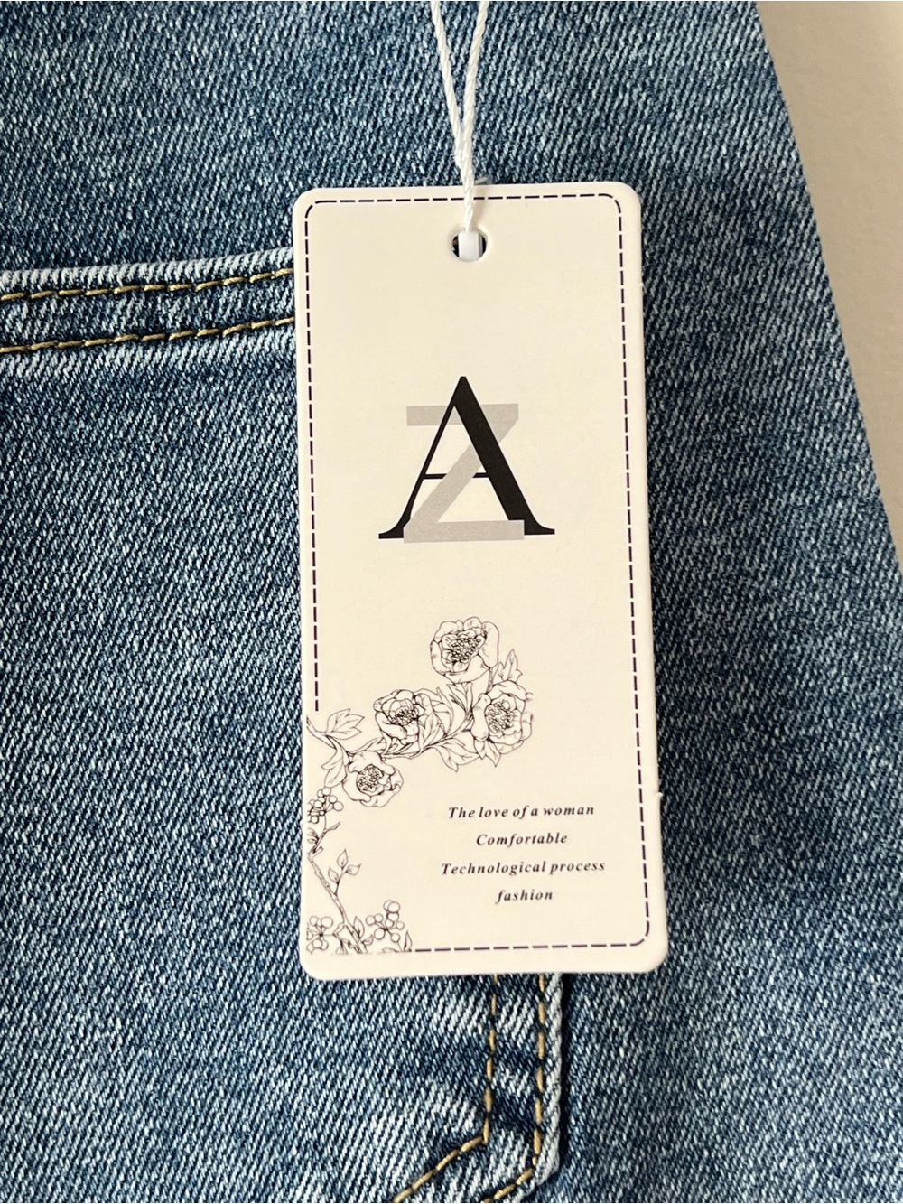 High-Rise Wide Leg Embellished Denim Jeans - Blue - Picture 7 of 9